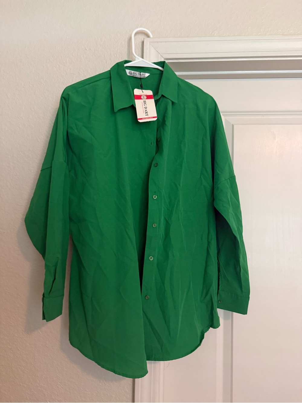 Big Dart Emerald Green Button-Up Shirt